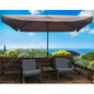 10x 6.5ft Rectangular Patio Outdoor Market Umbrellas with Crank and Push Button Tilt Garden Swimming Pool Market
