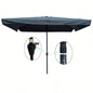 10x 6.5ft Rectangular Patio Outdoor Market Umbrellas with Crank and Push Button Tilt Garden Swimming Pool Market