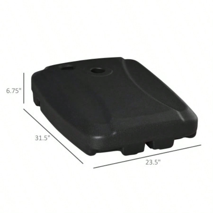 Outsunny Cantilever Base, 165 lbs. Capacity, Portable Offset Stand on Wheels, Mobile, Heavy - Duty, Fillable with or Sand, Black