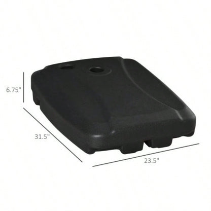 Outsunny Cantilever Base, 165 lbs. Capacity, Portable Offset Stand on Wheels, Mobile, Heavy - Duty, Fillable with or Sand, Black