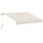 Outsunny 8x Patio Retractable Awning, Manual Exterior Shade Deck Window Cover, Beige