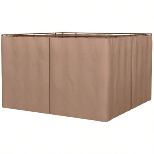 Outsunny 10x 10 Universal Gazebo Sidewall Set with Panels, Hooks and C - Rings Included Pergolas and Cabanas, Brown