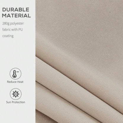 Outsunny 8x Patio Retractable Awning, Manual Exterior Shade Deck Window Cover, Beige