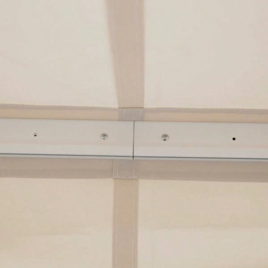 Outsunny 8x Patio Retractable Awning, Manual Exterior Shade Deck Window Cover, Beige