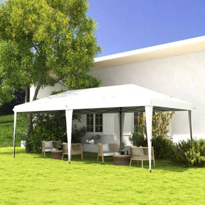 Outsunny 10x 19.2 Up Canopy Tent, Heavy Duty Tent Parties, Outdoor Instant Gazebo Shade Shelter with Carry Bag Catering, Events, Wedding, Backyard BBQ, White