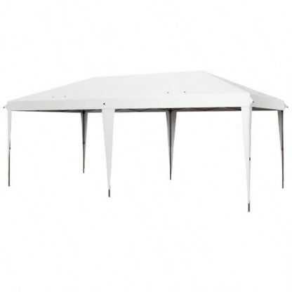 Outsunny 10x 19.2 Up Canopy Tent, Heavy Duty Tent Parties, Outdoor Instant Gazebo Shade Shelter with Carry Bag Catering, Events, Wedding, Backyard BBQ, White