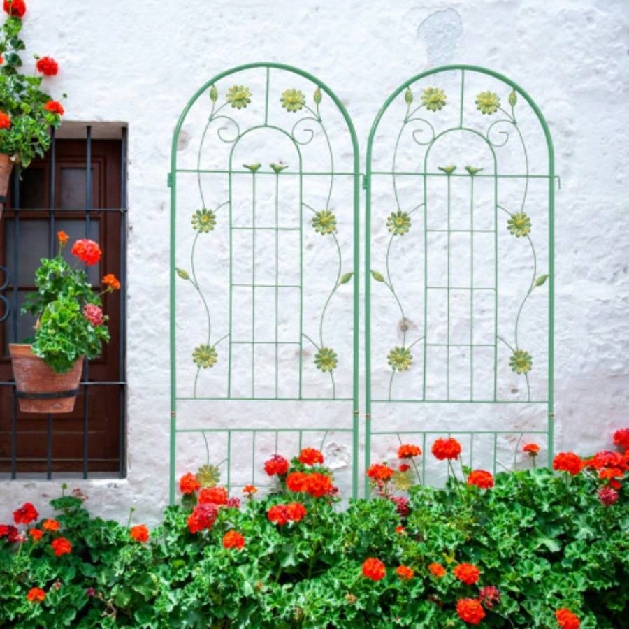 4 Pack Metal Garden Trellis 71x 19. Rustproof Trellis Climbing Plants Outdoor Flower Support White