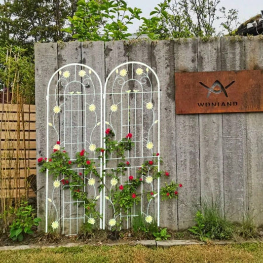 4 Pack Metal Garden Trellis 71x 19. Rustproof Trellis Climbing Plants Outdoor Flower Support White