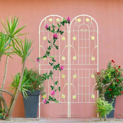 4 Pack Metal Garden Trellis 71x 19. Rustproof Trellis Climbing Plants Outdoor Flower Support White
