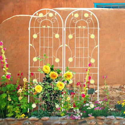 4 Pack Metal Garden Trellis 71x 19. Rustproof Trellis Climbing Plants Outdoor Flower Support White