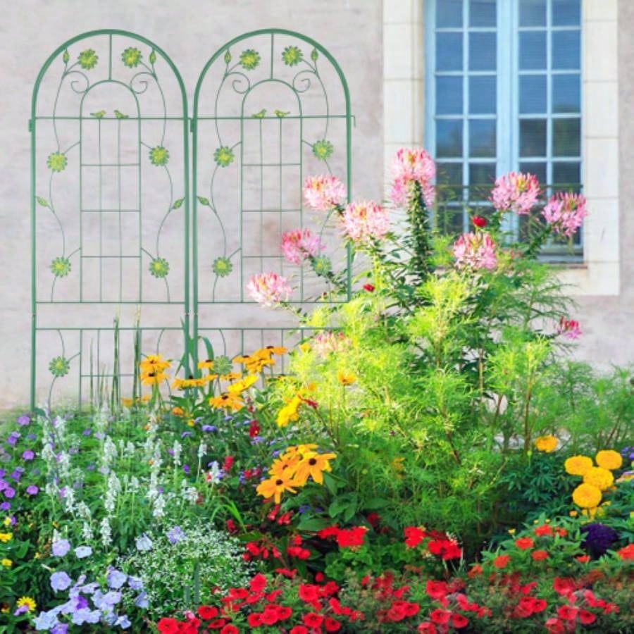 4 Pack Metal Garden Trellis 71x 19. Rustproof Trellis Climbing Plants Outdoor Flower Support White