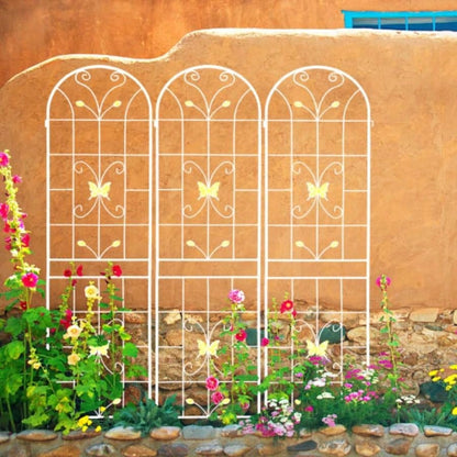 4 Pack Metal Garden Trellis 86. 19. Rustproof Trellis Climbing Plants Outdoor Flower Support White