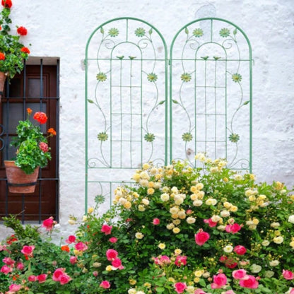 4 Pack Metal Garden Trellis 86. 19. Rustproof Trellis Climbing Plants Outdoor Flower Support White