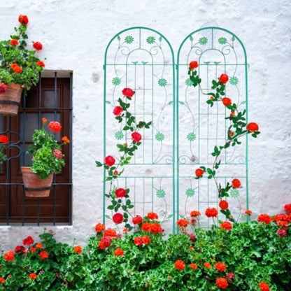 4 Pack Metal Garden Trellis 86. 19. Rustproof Trellis Climbing Plants Outdoor Flower Support White