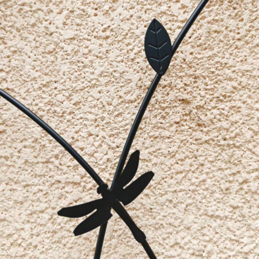 4 Pack Metal Garden Trellis 86. 19. Rustproof Trellis Climbing Plants Outdoor Flower Support Dragonfly Deco Black