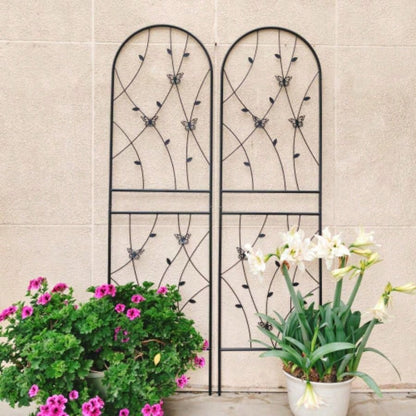 4 Pack Metal Garden Trellis 86. 19. Rustproof Trellis Climbing Plants Outdoor Flower Support Deco Black