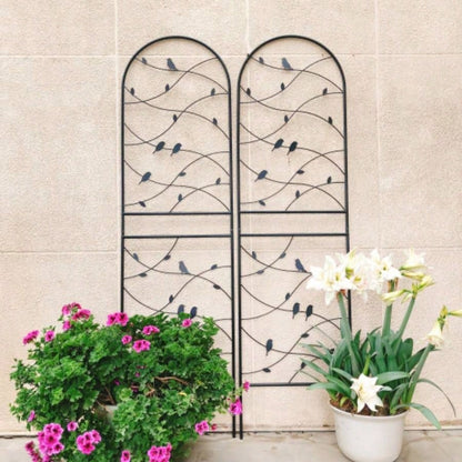 4 Pack Metal Garden Trellis 71x 19. Rustproof Trellis Climbing Plants Outdoor Flower Support Bird Deco Black