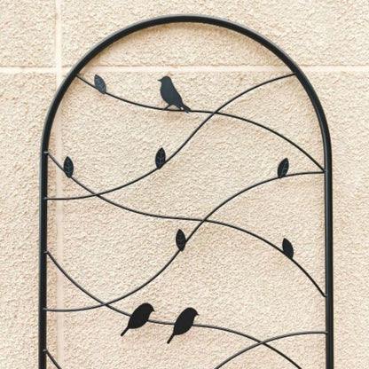 4 Pack Metal Garden Trellis 71x 19. Rustproof Trellis Climbing Plants Outdoor Flower Support Bird Deco Black