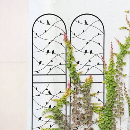 4 Pack Metal Garden Trellis 71x 19. Rustproof Trellis Climbing Plants Outdoor Flower Support Bird Deco Black
