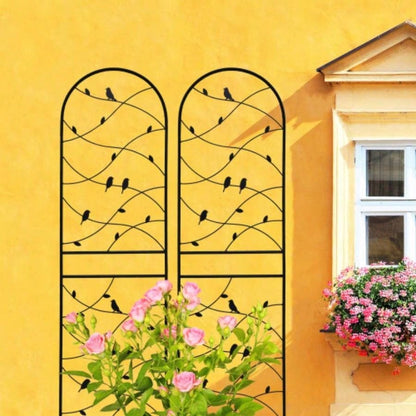 4 Pack Metal Garden Trellis 71x 19. Rustproof Trellis Climbing Plants Outdoor Flower Support Bird Deco Black