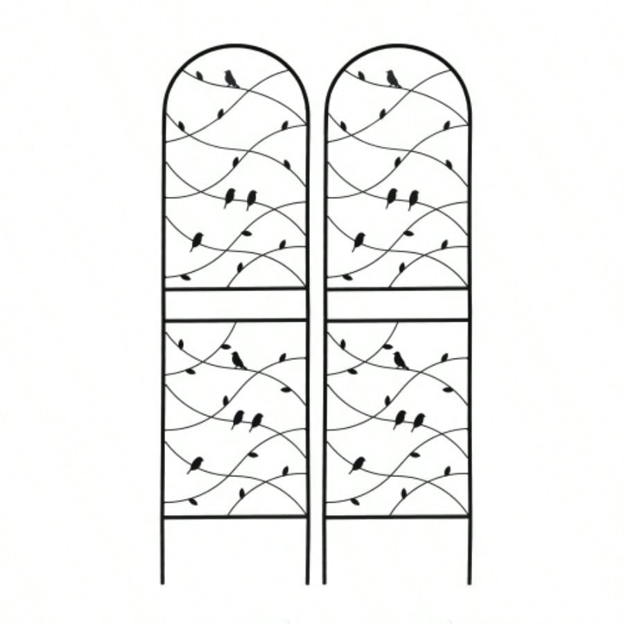 4 Pack Metal Garden Trellis 71x 19. Rustproof Trellis Climbing Plants Outdoor Flower Support Bird Deco Black