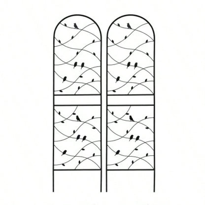 4 Pack Metal Garden Trellis 71x 19. Rustproof Trellis Climbing Plants Outdoor Flower Support Bird Deco Black