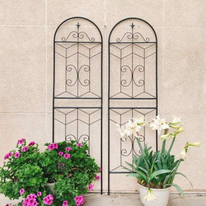 4 Pack Metal Garden Trellis 71x 19. Rustproof Trellis Climbing Plants Outdoor Flower Support Black