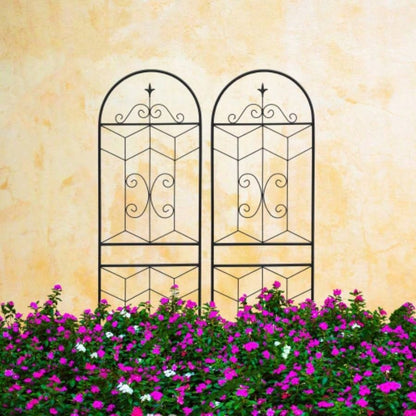 4 Pack Metal Garden Trellis 71x 19. Rustproof Trellis Climbing Plants Outdoor Flower Support Black