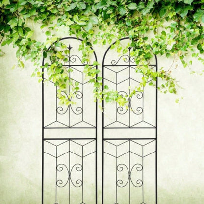 4 Pack Metal Garden Trellis 71x 19. Rustproof Trellis Climbing Plants Outdoor Flower Support Black