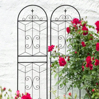 4 Pack Metal Garden Trellis 71x 19. Rustproof Trellis Climbing Plants Outdoor Flower Support Black