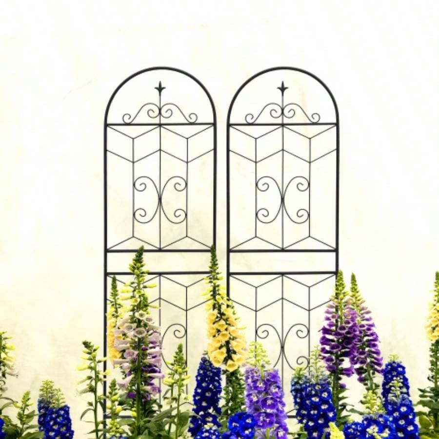 4 Pack Metal Garden Trellis 71x 19. Rustproof Trellis Climbing Plants Outdoor Flower Support Black