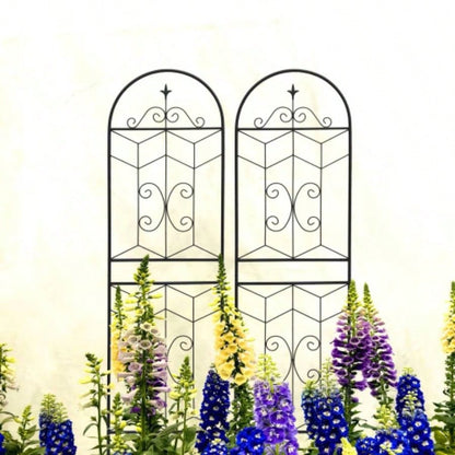 4 Pack Metal Garden Trellis 71x 19. Rustproof Trellis Climbing Plants Outdoor Flower Support Black