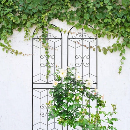 4 Pack Metal Garden Trellis 71x 19. Rustproof Trellis Climbing Plants Outdoor Flower Support Black