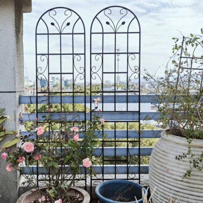 4 Pack Metal Garden Trellis 86. 19. Rustproof Trellis Climbing Plants Outdoor Flower Support Black