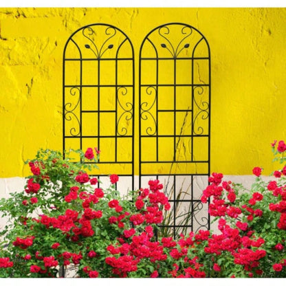 4 Pack Metal Garden Trellis 86. 19. Rustproof Trellis Climbing Plants Outdoor Flower Support Black