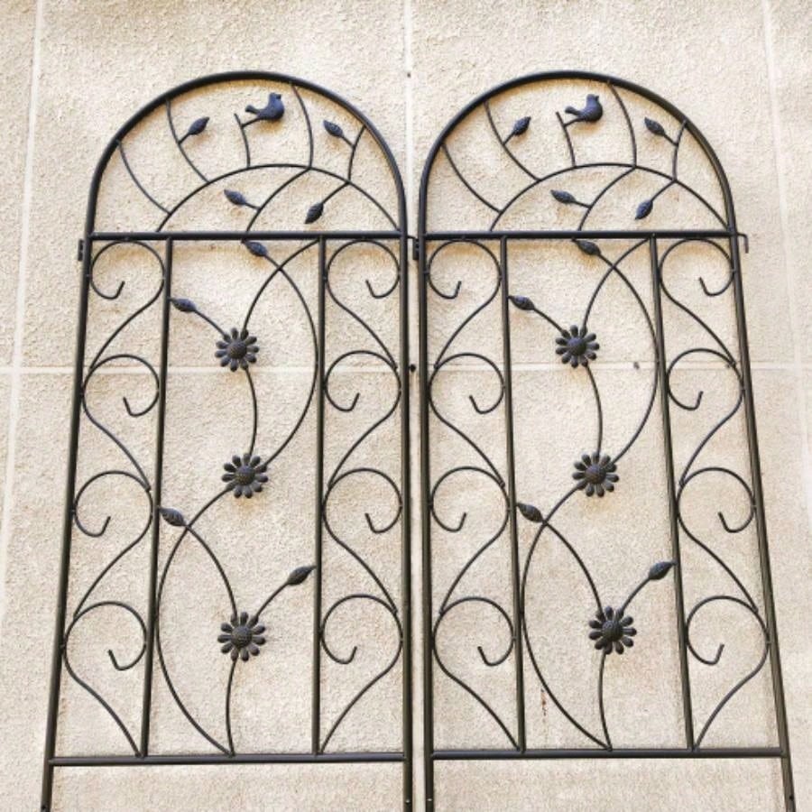 4 Pack Metal Garden Trellis 86. 19. Rustproof Trellis Climbing Plants Outdoor Flower Support Brown