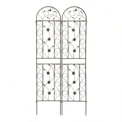 4 Pack Metal Garden Trellis 86. 19. Rustproof Trellis Climbing Plants Outdoor Flower Support Brown