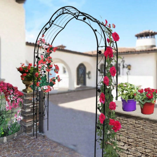 Metal Garden Arch Assemble Freely with 8 Styles Garden Arbor Trellis Climbing Plants Support Arch Black