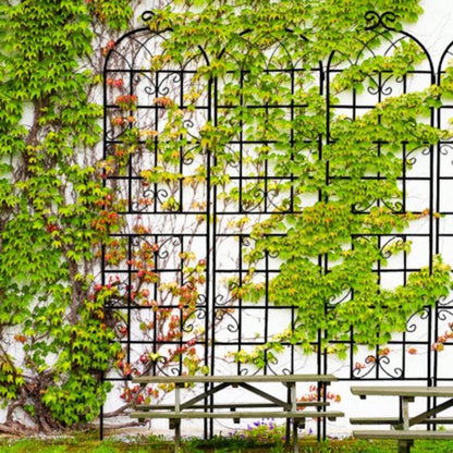 4 Pack Metal Garden Trellis 86. 19. Rustproof Trellis Climbing Plants Outdoor Flower Support Black