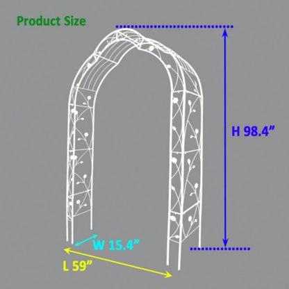 Metal Garden Arch Assemble Freely with 8 Styles Garden Arbor Trellis Climbing Plants Support Arch Outdoor Arch Wedding Arch Party Events Archway White