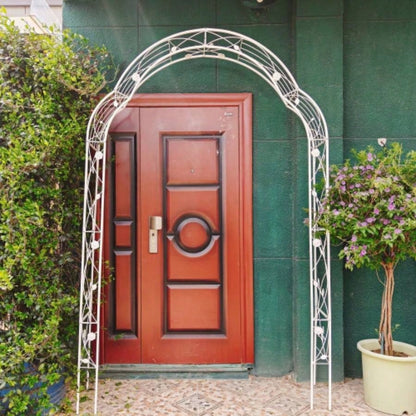 Metal Garden Arch Assemble Freely with 8 Styles Garden Arbor Trellis Climbing Plants Support Arch Outdoor Arch Wedding Arch Party Events Archway White