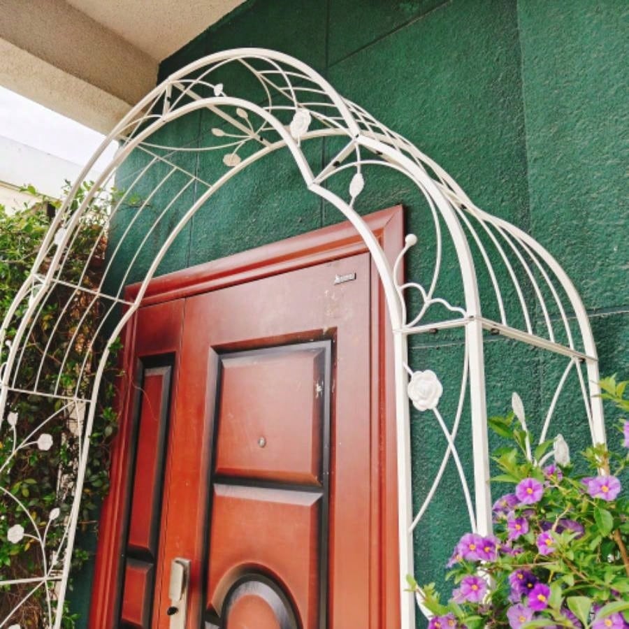Metal Garden Arch Assemble Freely with 8 Styles Garden Arbor Trellis Climbing Plants Support Arch Outdoor Arch Wedding Arch Party Events Archway White