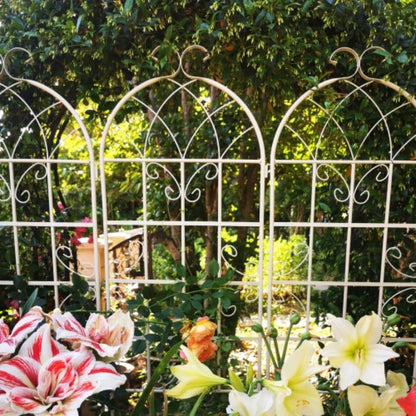 4 Pack Metal Garden Trellis 71x 19. Rustproof Trellis Climbing Plants Outdoor Flower Support White