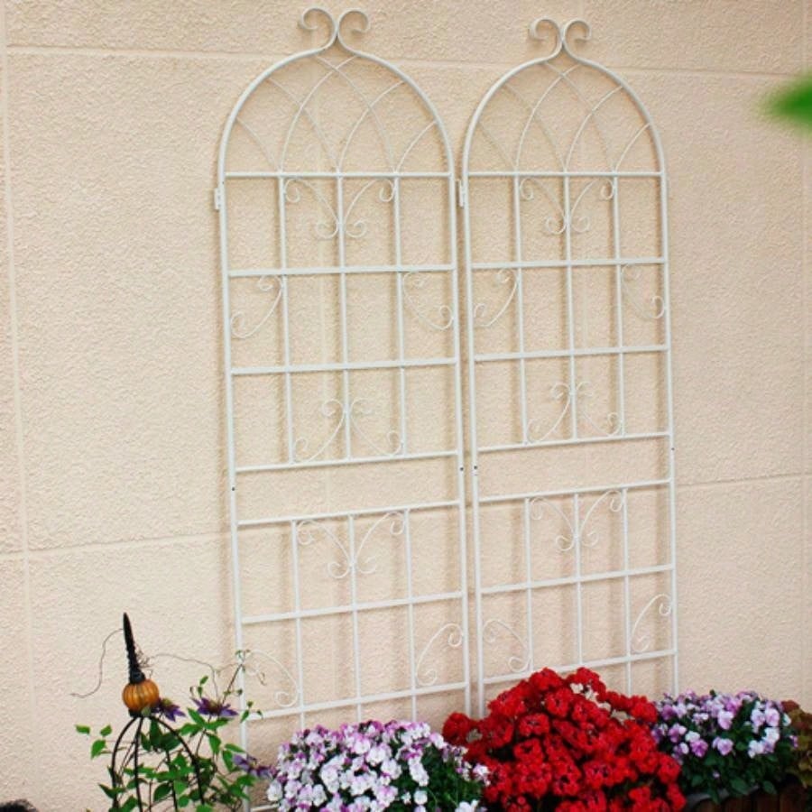 4 Pack Metal Garden Trellis 71x 19. Rustproof Trellis Climbing Plants Outdoor Flower Support White