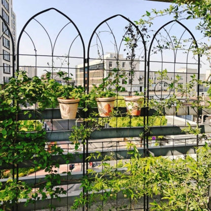 4 Pack Metal Garden Trellis 78. 19. Rustproof Trellis Climbing Plants Outdoor Flower Support Black
