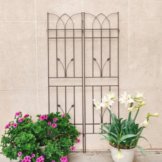 4 Pack Metal Garden Trellis 71x 17. Rustproof Trellis Climbing Plants Outdoor Flower Support Brown