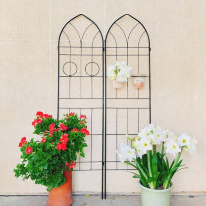 4 Pack Metal Garden Trellis 78. 19. Rustproof Trellis Climbing Plants Outdoor Flower Support Black