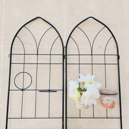 4 Pack Metal Garden Trellis 78. 19. Rustproof Trellis Climbing Plants Outdoor Flower Support Black