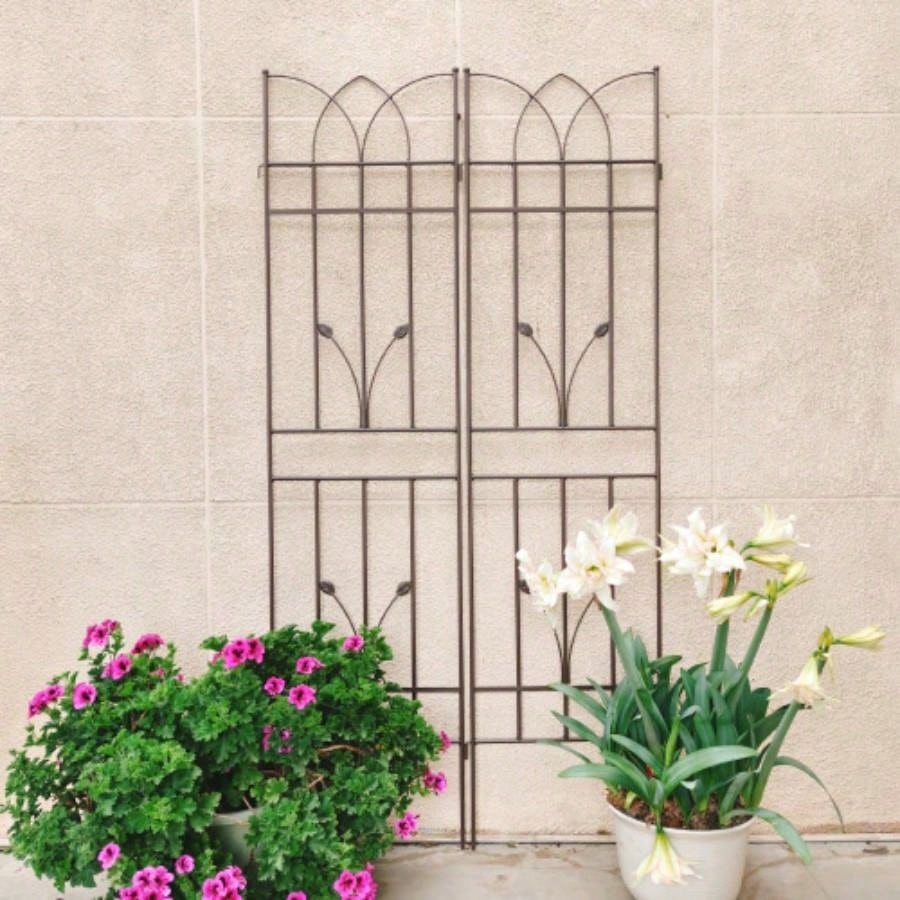 4 Pack Metal Garden Trellis 71x 17. Rustproof Trellis Climbing Plants Outdoor Flower Support Brown