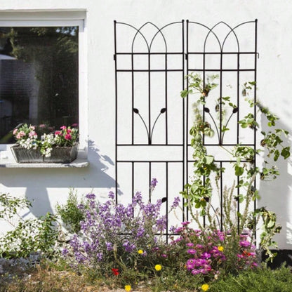4 Pack Metal Garden Trellis 71x 17. Rustproof Trellis Climbing Plants Outdoor Flower Support Brown